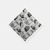 白黒アトミックパターン紙ナプキンス スタンダードカクテルナプキン (角)