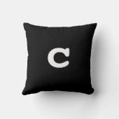 白黒アナグラムの枕小文字c クッション (裏面)