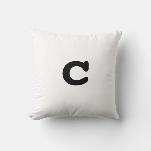 白黒アナグラムの枕小文字c クッション (正面)