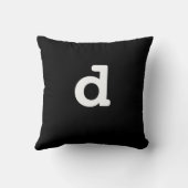 白黒アナグラムの枕小文字d クッション (裏面)