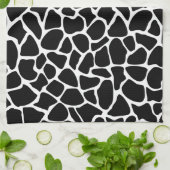 白黒アニマルプリントのキリンパターン キッチンタオル (折り畳み)