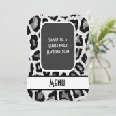 白黒アニマルプリントの結婚式メニュー メニュー (スタンド正面)
