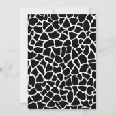 白黒アニマルプリントキリン柄 招待状 (裏面)
