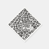 白黒アニマルプリントユキヒョウ スタンダードカクテルナプキン (角)