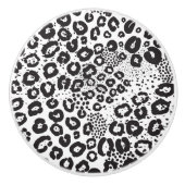 白黒アニマルプリントユキヒョウ セラミックノブ (正面)