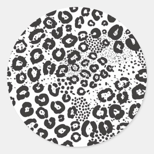 白黒アニマルプリントユキヒョウ ラウンドシール (正面)