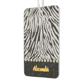 白黒アニマルプリント布 カーエアーフレッシュナー (左)