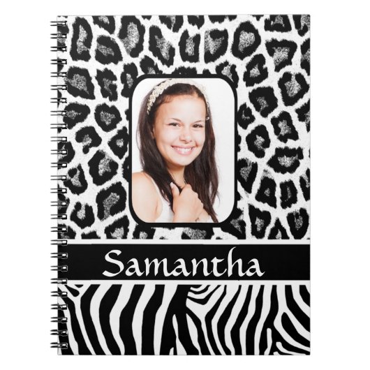 白黒アニマルプリント ノートブック (正面)