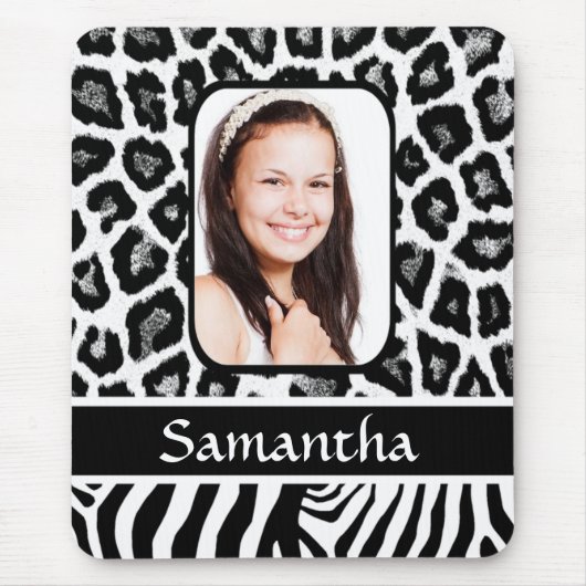 白黒アニマルプリント マウスパッド (正面)