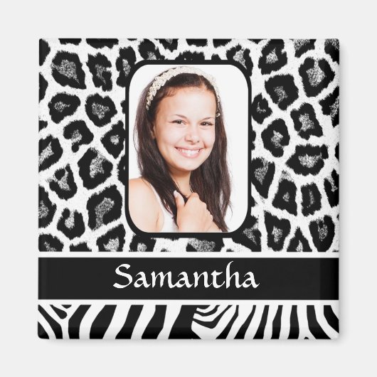 白黒アニマルプリント マグネット (正面)