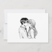 白黒アニメの結婚式がデートを守る 招待状 (裏面)