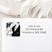 白黒アニメ新郎新婦 ラベル (インサイチュ)