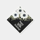 白黒アネモネ植物学フローラ スタンダードカクテルナプキン (角)