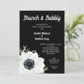 白黒アノネモンズカップルウェディングシャワー 招待状 (スタンド正面)