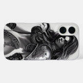 白黒アフリカの戦士の女王 Case-Mate iPhoneケース (裏面 (横))
