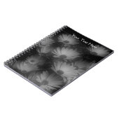 白黒アフリカデイジー花手帳 ノートブック (左側)