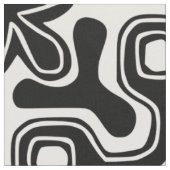 白黒アフリカ部族パターン ファブリック (クローズアップ)