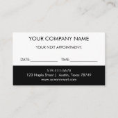 白黒アポイントメントカード エンクロージャーカード (正面)