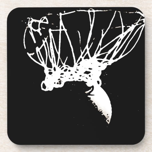 白黒アポップ・アートのートバスケットボール コースター (正面)