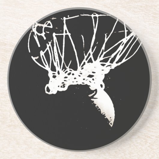 白黒アポップ・アートのートバスケットボール コースター (正面)