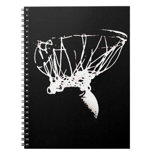 白黒アポップ・アートのートバスケットボール ノートブック (正面)