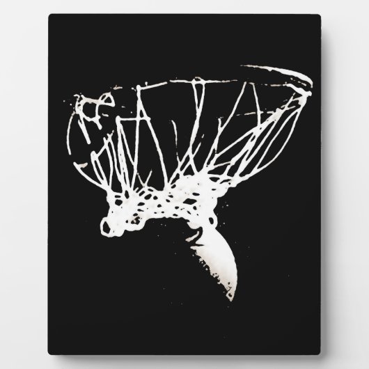 白黒アポップ・アートのートバスケットボール フォトプラーク (正面)