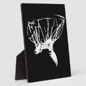 白黒アポップ・アートのートバスケットボール フォトプラーク (側面)