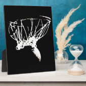 白黒アポップ・アートのートバスケットボール フォトプラーク (側面)