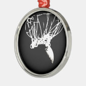 白黒アポップ・アートのートバスケットボール メタルオーナメント (左)