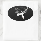 白黒アポップ・アートのートバスケットボール 楕円形シール (バッグ)