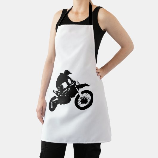 白黒アポップ・アートのートモトクロスモトキュールスポーツ エプロン (インサイチュ)