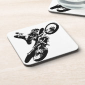 白黒アポップ・アートのートモトクロスモトキュールスポーツ コースター (左側)