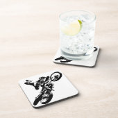 白黒アポップ・アートのートモトクロスモトキュールスポーツ コースター (右側)