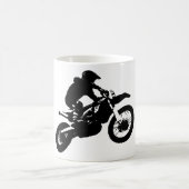 白黒アポップ・アートのートモトクロスモトキュールスポーツ コーヒーマグカップ (中央)