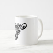 白黒アポップ・アートのートモトクロスモトキュールスポーツ コーヒーマグカップ (正面右)