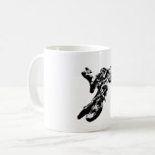 白黒アポップ・アートのートモトクロスモトキュールスポーツ コーヒーマグカップ (正面左)