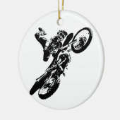 白黒アポップ・アートのートモトクロスモトキュールスポーツ セラミックオーナメント (左)