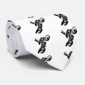 白黒アポップ・アートのートモトクロスモトキュールスポーツ ネクタイ (ロール)