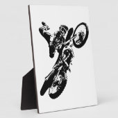 白黒アポップ・アートのートモトクロスモトキュールスポーツ フォトプラーク (側面)