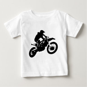 白黒アポップ・アートのートモトクロスモトキュールスポーツ ベビーTシャツ