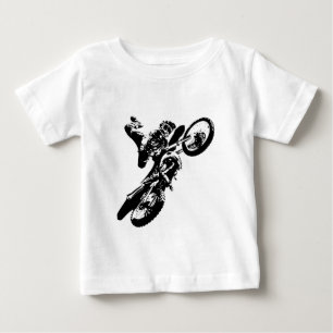 白黒アポップ・アートのートモトクロスモトキュールスポーツ ベビーTシャツ