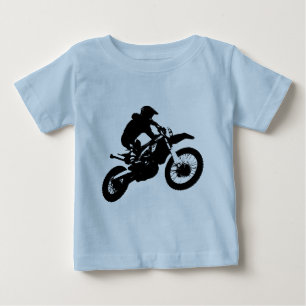 白黒アポップ・アートのートモトクロスモトキュールスポーツ ベビーTシャツ