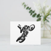 白黒アポップ・アートのートモトクロスモトキュールスポーツ ポストカード (スタンド正面)