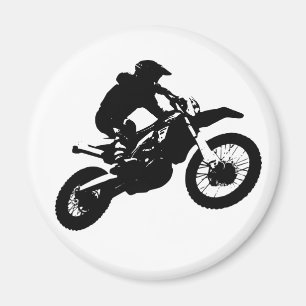 白黒アポップ・アートのートモトクロスモトキュールスポーツ マグネット