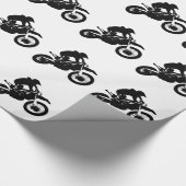 白黒アポップ・アートのートモトクロスモトキュールスポーツ ラッピングペーパー (角)
