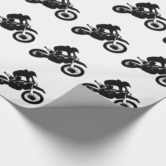 白黒アポップ・アートのートモトクロスモトキュールスポーツ ラッピングペーパー (角)