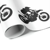 白黒アポップ・アートのートモトクロスモトキュールスポーツ ラッピングペーパー (ロールコーナー)