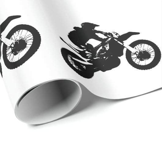 白黒アポップ・アートのートモトクロスモトキュールスポーツ ラッピングペーパー (ロールコーナー)