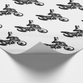 白黒アポップ・アートのートモトクロスモトキュールスポーツ ラッピングペーパー (角)