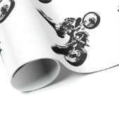 白黒アポップ・アートのートモトクロスモトキュールスポーツ ラッピングペーパー (ロールコーナー)